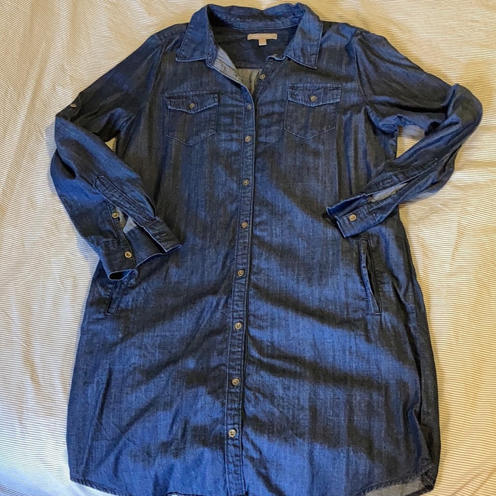 Banana Republic dark chambray shirt dress size 14